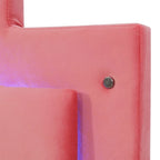 Queen Size Upholstered Platform Bed with LED Lights and 4 Drawers