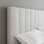 Boyd Sleep Leah Linen Fully Upholstered Platform Bed Frame with Adjustable Headboard