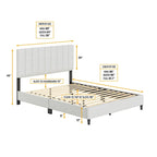 Boyd Sleep Leah Linen Fully Upholstered Platform Bed Frame with Adjustable Headboard