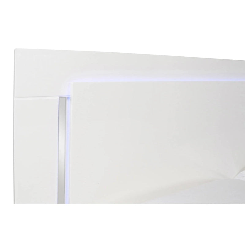 New Classic Furniture Vexa White High Gloss 4-Piece Bedroom Set with Nightstand