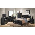 Louis Philippe Upholstered Wood King Panel Bed
