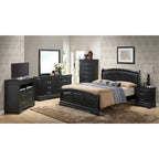 Louis Philippe Upholstered Wood King Panel Bed
