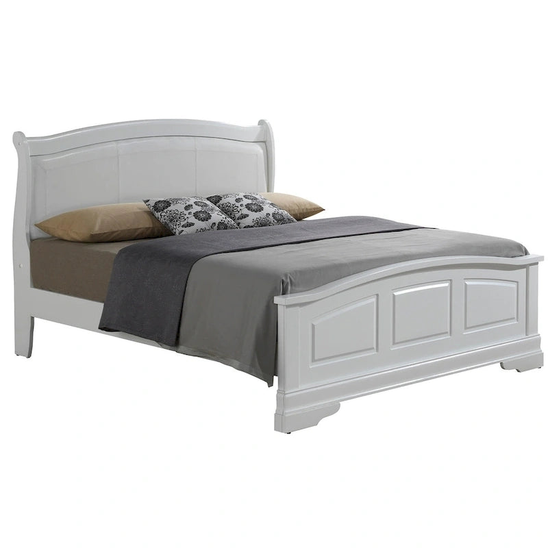 Louis Philippe Upholstered Wood King Panel Bed
