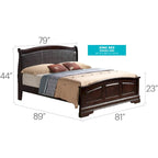 Louis Philippe Upholstered Wood King Panel Bed