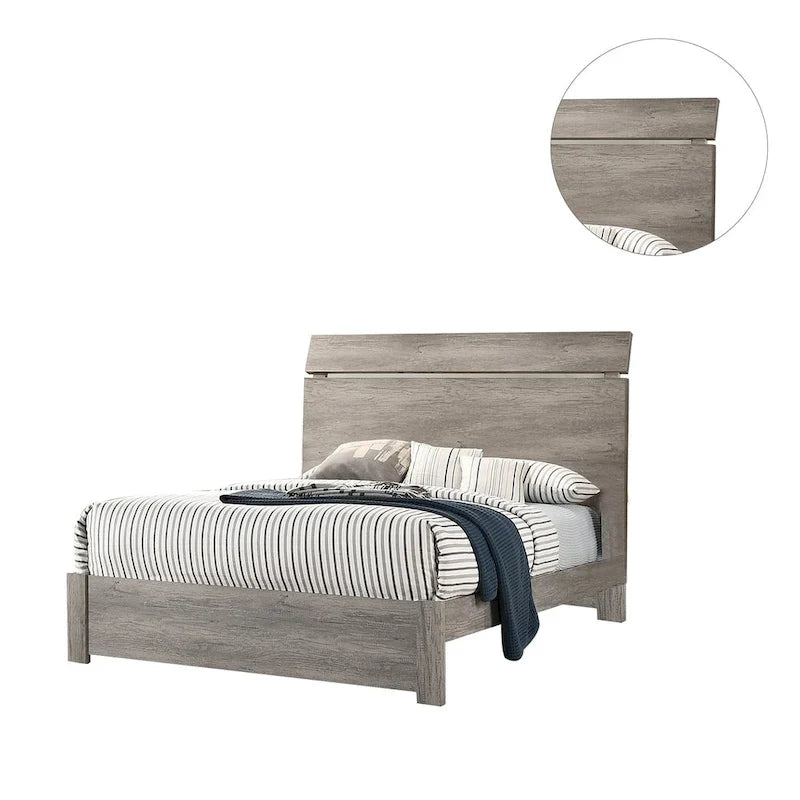 Wood Grain Surface Bed, Weathered Grey