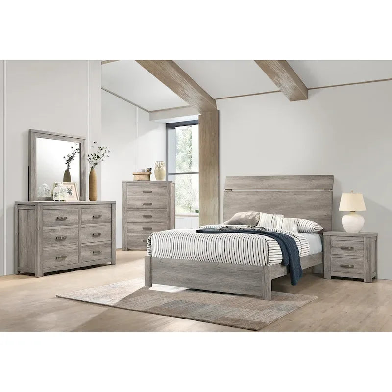 Wood Grain Surface Bed, Weathered Grey