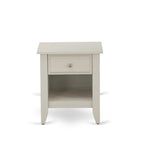 King Bedroom Set with 1 Bed and a Wire Brushed Butter Cream End Table - Mist Beige Linen Fabric Bed(Pieces Option)
