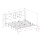 King Bedroom Set with 1 Bed and a Wire Brushed Butter Cream End Table - Mist Beige Linen Fabric Bed(Pieces Option)