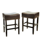 26-inch Brown Backless Counter Stool, Set of 2