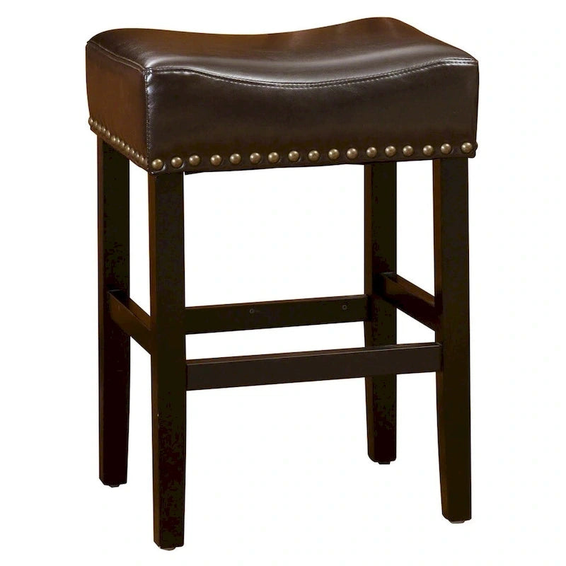 26-inch Brown Backless Counter Stool, Set of 2