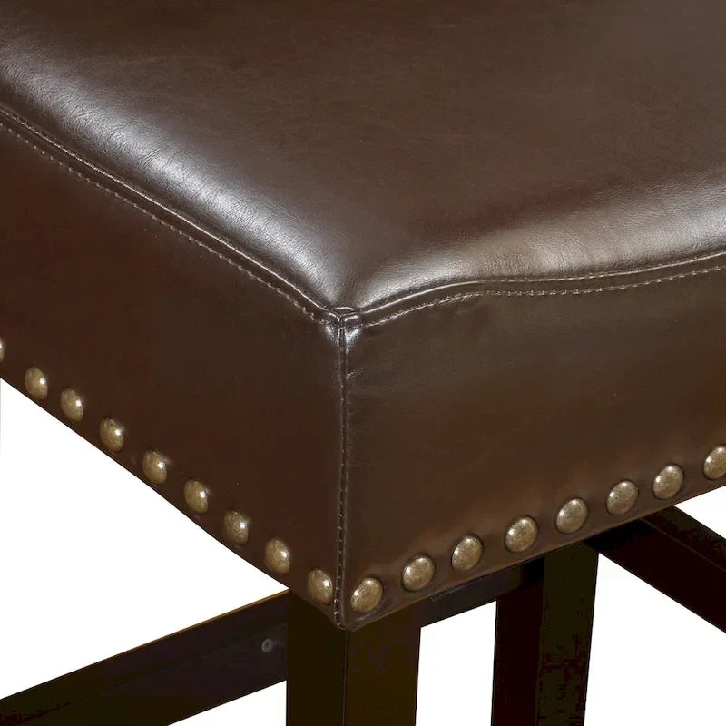 26-inch Brown Backless Counter Stool, Set of 2