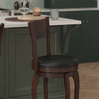 Commercial Upholstered Wooden Swivel Counter Stool
