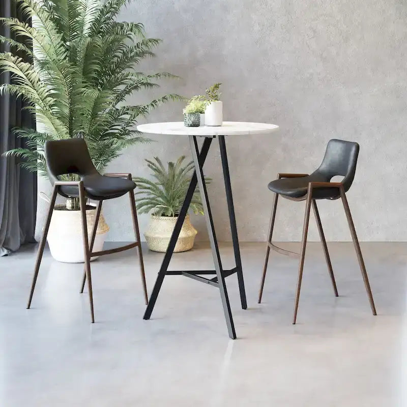 Modern Barstool in Black and Walnut