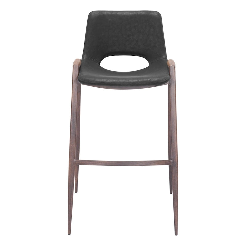 Modern Barstool in Black and Walnut