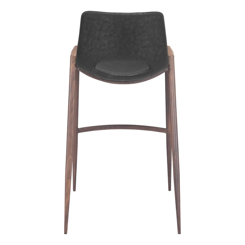 Modern Barstool in Black and Walnut