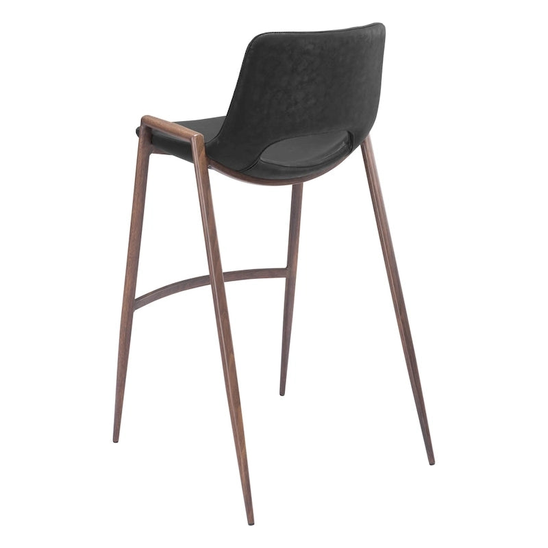 Modern Barstool in Black and Walnut