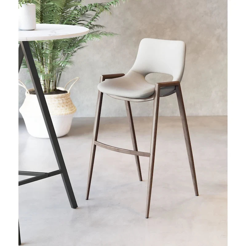 Modern Barstool in Black and Walnut