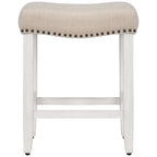 Jameson Upholstered Polyester Antique White 24 Inch Counter Stool