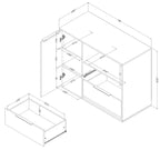 Hourra 2-Drawer Dresser with Door