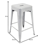 Carbon Loft Athos Indoor and Outdoor Metal Patio Counter Stool (Set of 4)