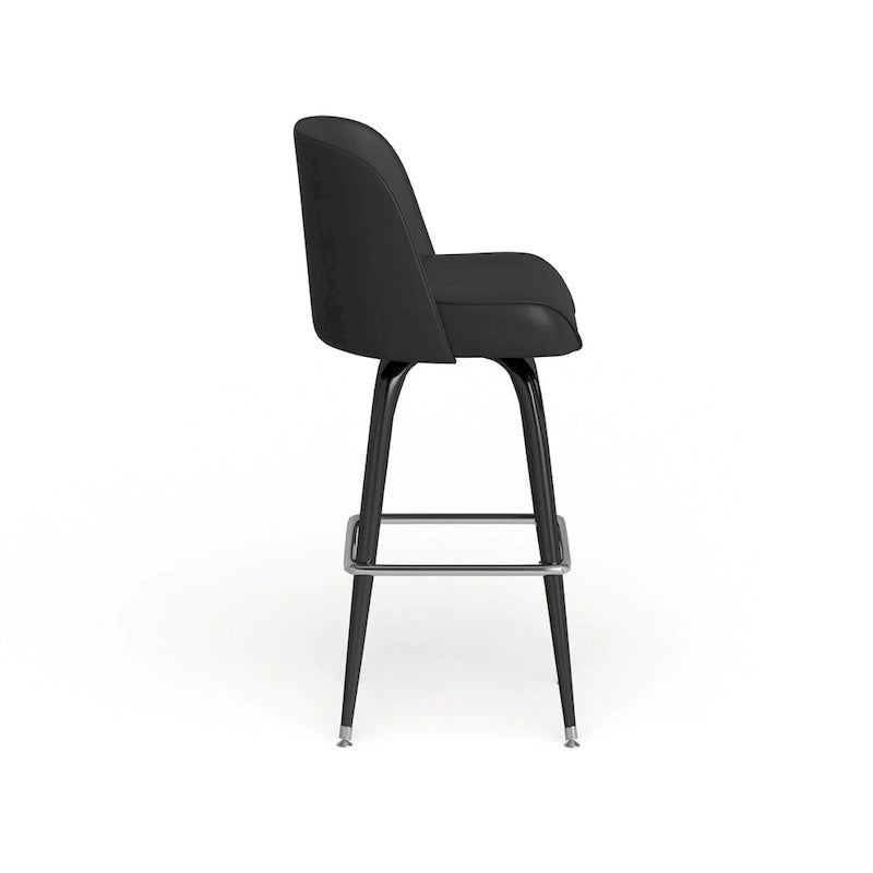2 Pack Metal Barstool with Swivel Vinyl Upholstered Bucket Seat and Footrest - 18.5D x 18.5W x 42.5H