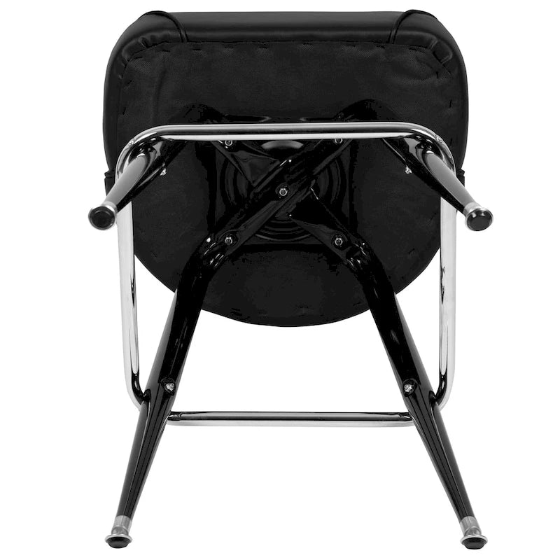 2 Pack Metal Barstool with Swivel Vinyl Upholstered Bucket Seat and Footrest - 18.5D x 18.5W x 42.5H