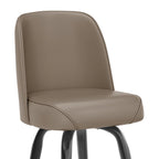 2 Pack Metal Barstool with Swivel Vinyl Upholstered Bucket Seat and Footrest - 18.5D x 18.5W x 42.5H