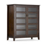 WYNDENHALL Portland SOLID WOOD 40 inch Wide Transitional Medium Storage Cabinet in Mahogany Brown - 40w x 16.9d x 44h