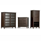 WYNDENHALL Portland SOLID WOOD 40 inch Wide Transitional Medium Storage Cabinet in Mahogany Brown - 40w x 16.9d x 44h