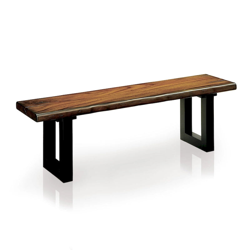 Rustic Oak Solid Wood U-Shaped Dining Bench