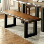 Rustic Oak Solid Wood U-Shaped Dining Bench