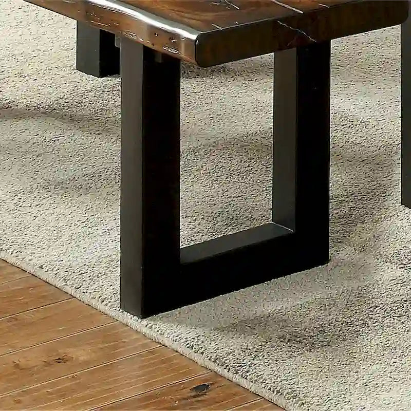 Rustic Oak Solid Wood U-Shaped Dining Bench