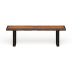 Rustic Oak Solid Wood U-Shaped Dining Bench