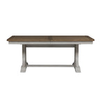 Farmhouse Reimagined Antique White with Chestnut Opt 5 Piece Trestle Table Set