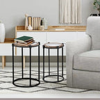 Metal and Glass Round Accent Side Table