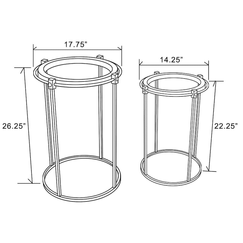 Metal and Glass Round Accent Side Table