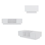 Coffee Table Storage High Gloss Coffee Tables LED Lighting Cocktail - 47.4W