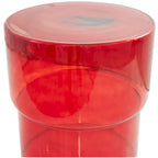 Glass Modern Accent Table - Clear or Red - Roche River Decor