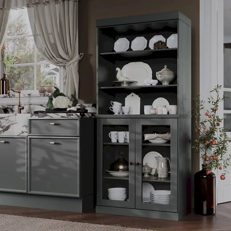 100% Solid Wood 32 Kitchen Pantry Cabinet with 2 Doors by Palace Imports