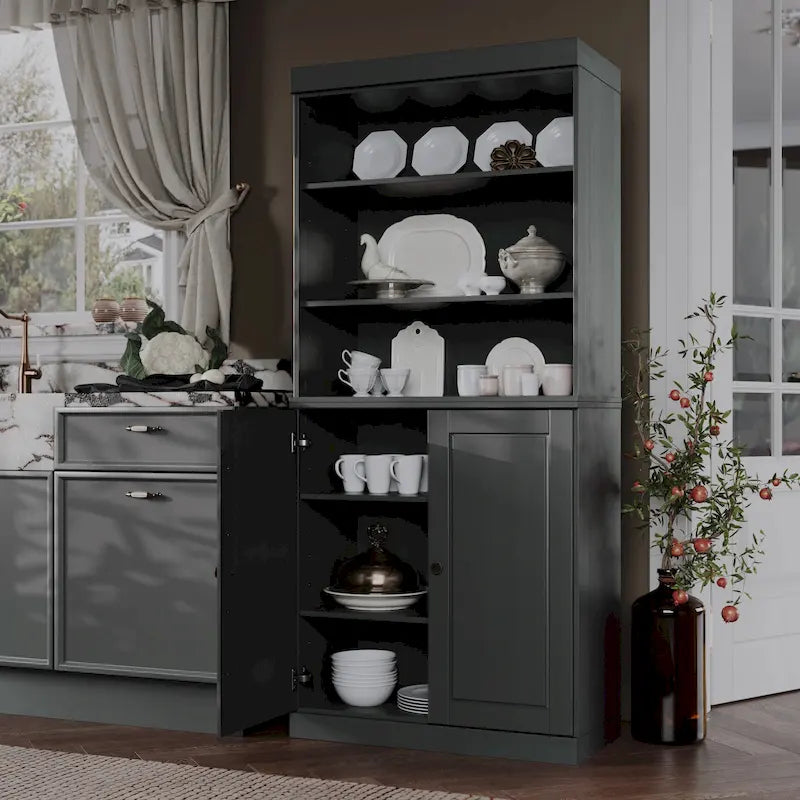 100% Solid Wood 32 Kitchen Pantry Cabinet with 2 Doors by Palace Imports