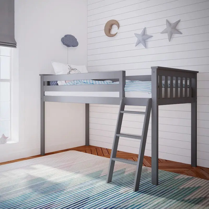 Twin Size Low Loft Bed for Kids