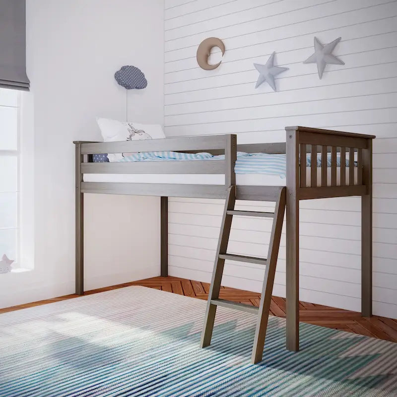 Twin Size Low Loft Bed for Kids