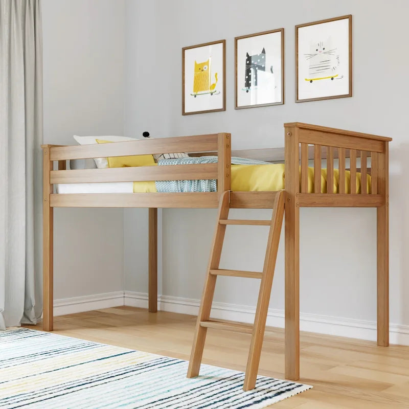 Twin Size Low Loft Bed for Kids