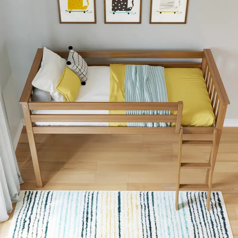 Twin Size Low Loft Bed for Kids