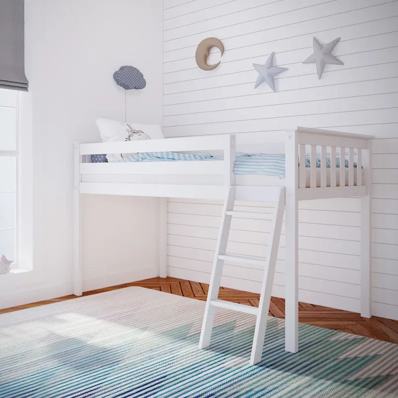 Twin Size Low Loft Bed for Kids