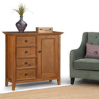 WYNDENHALL Halifax SOLID WOOD 37 inch Wide Transitional Medium Storage Cabinet - 37w x 17d x 36 h
