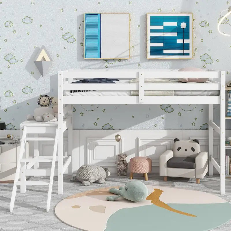 Loft Bed with Platform,ladder