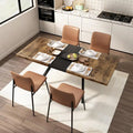 Retro Rectangular Dining Table with Carole Top and Black Embossed Center Plate