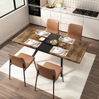 Retro Rectangular Dining Table with Carole Top and Black Embossed Center Plate