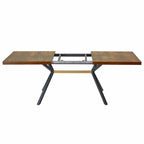 Retro Rectangular Dining Table with Carole Top and Black Embossed Center Plate